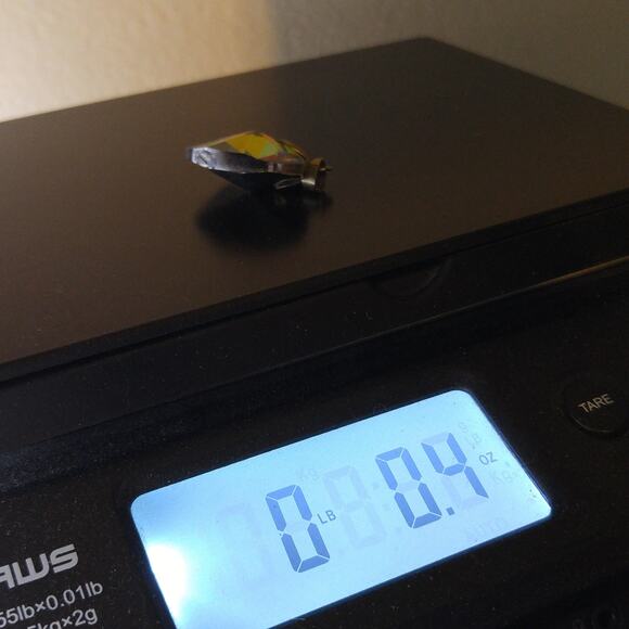 Vintage Crystal Heart Pendant,  18KGP Bail, 1960s Jewelry - Picture 10 of 10